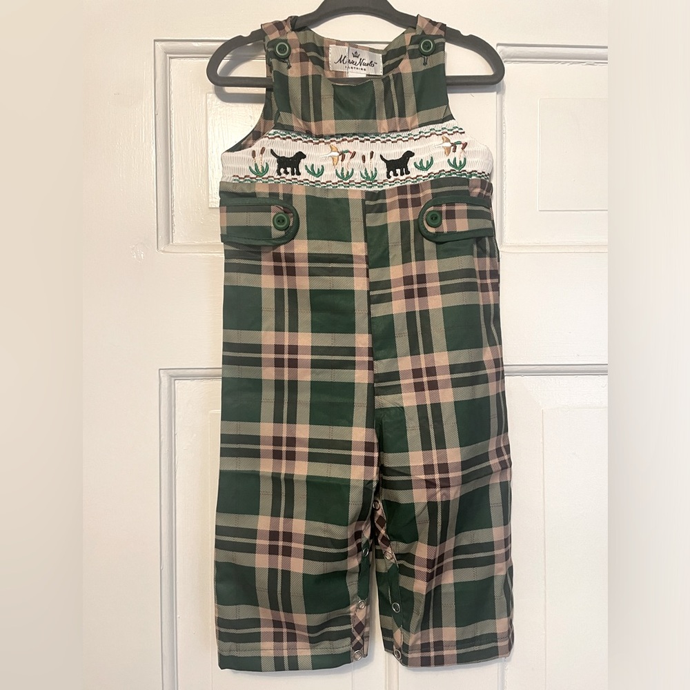 Unisex Plaid Smocked Dog Jumper